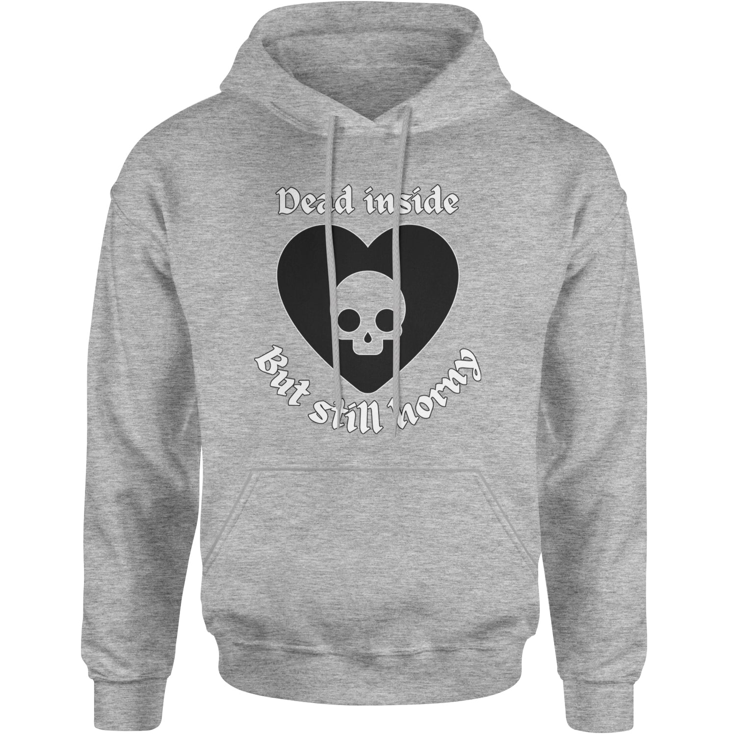 Dead Inside But Still Horny Skull Romantasy Adult Hoodie Sweatshirt Heather Grey