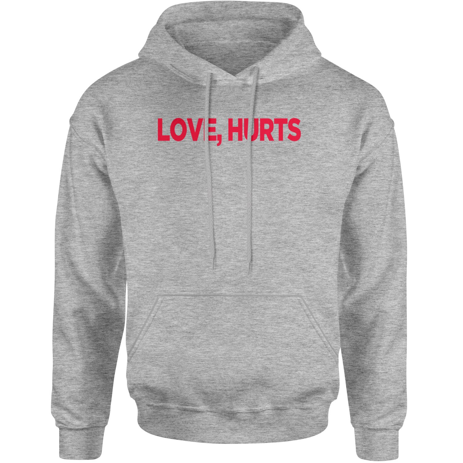 Love Hurts Adult Hoodie Sweatshirt Heather Grey