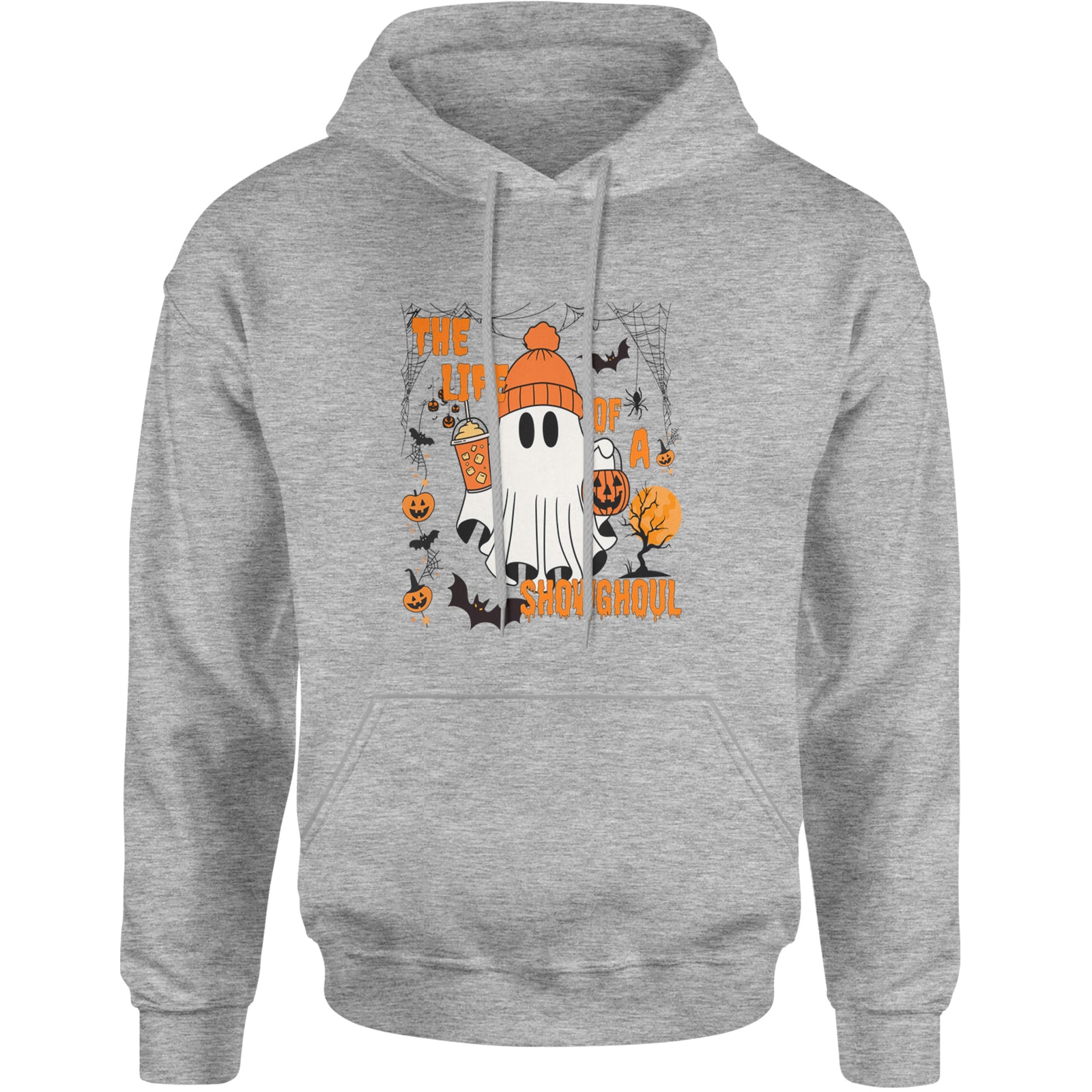 Life of a Showghoul Halloween Showgirl Vibes Adult Hoodie Sweatshirt Heather Grey