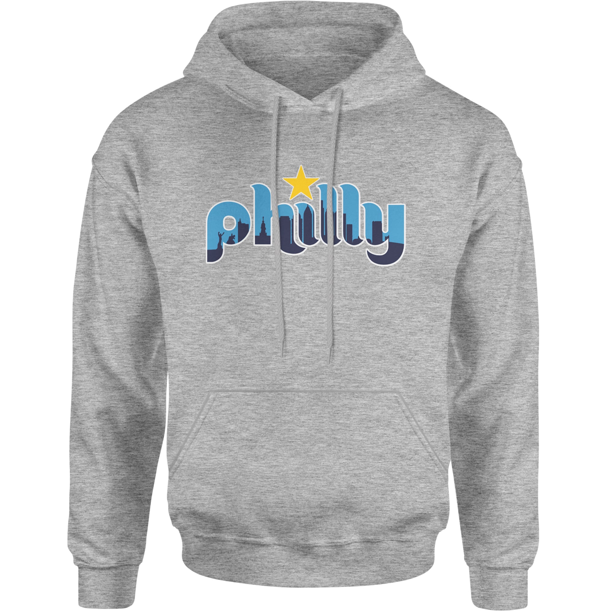 Skyline Philly Philadelphia Adult Hoodie Sweatshirt Heather Grey