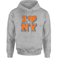 New York City Pride Heart Adult Hoodie Sweatshirt Heather Grey
