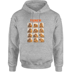 Punch Play Hard Love Harder Adult Hoodie Sweatshirt Heather Grey