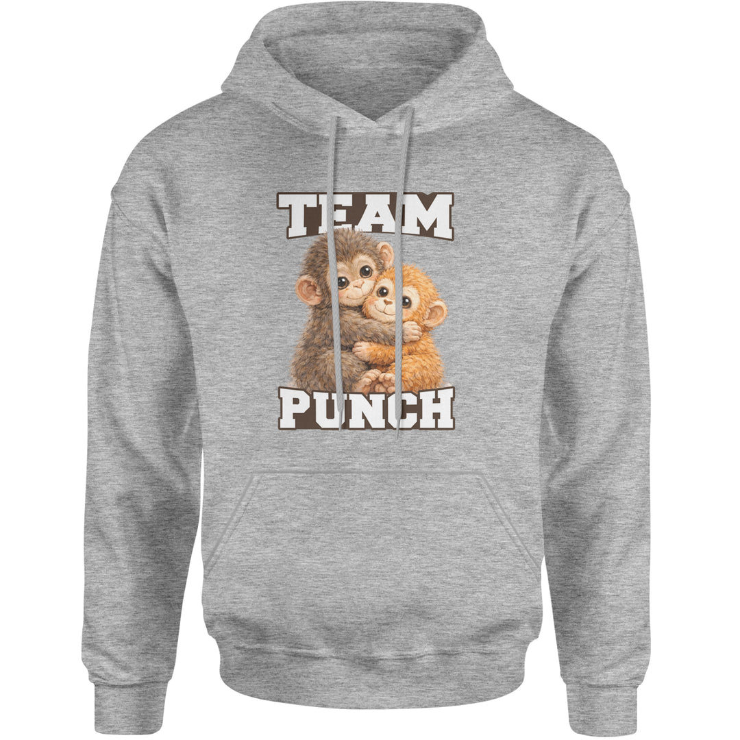 Team Punch Panchi-kun Monkey Adult Hoodie Sweatshirt Heather Grey