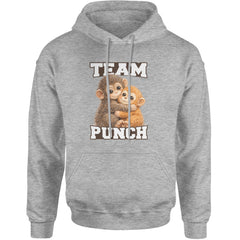 Team Punch Panchi-kun Monkey Adult Hoodie Sweatshirt Heather Grey