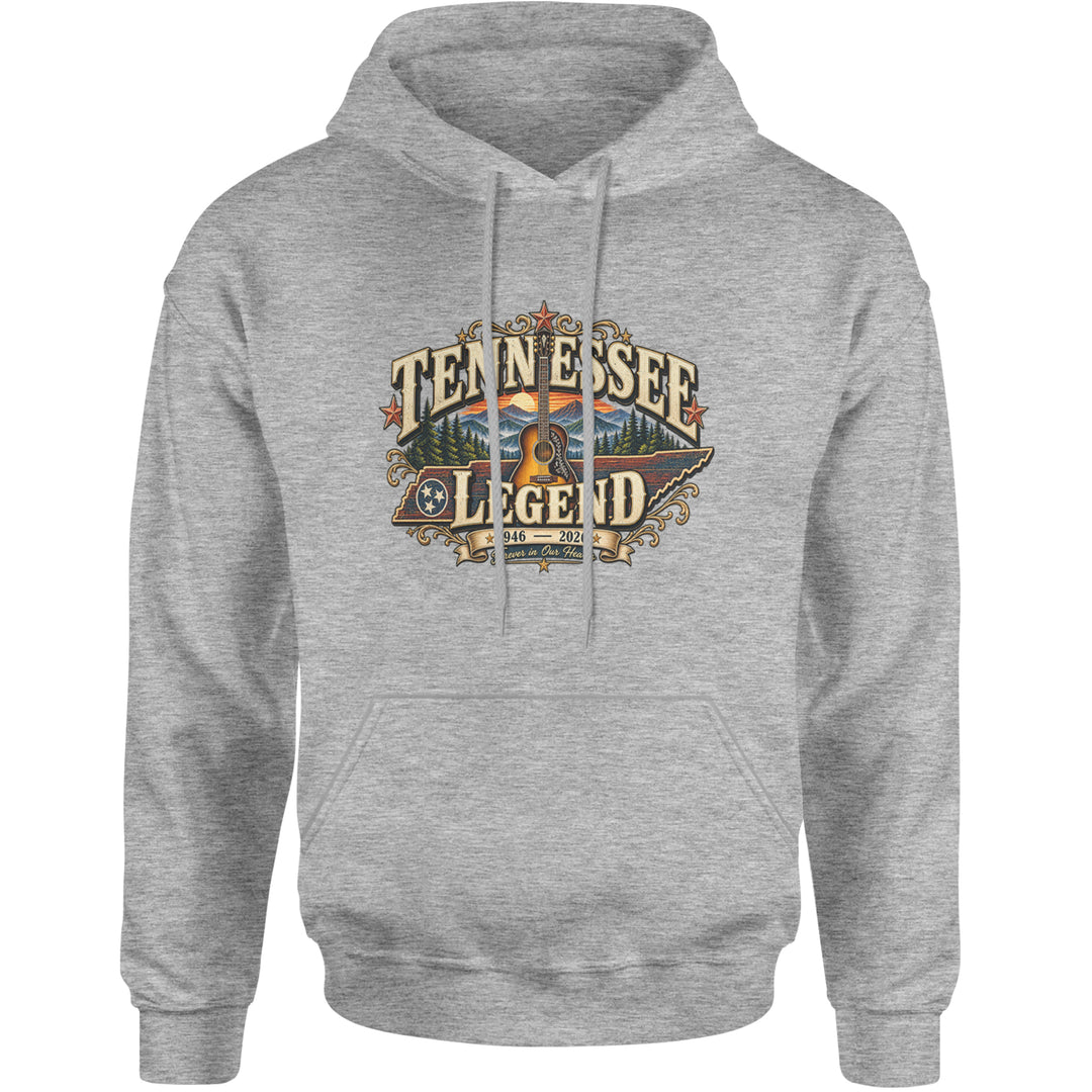 Tennessee Legend Country Music Dolly Adult Hoodie Sweatshirt Heather Grey