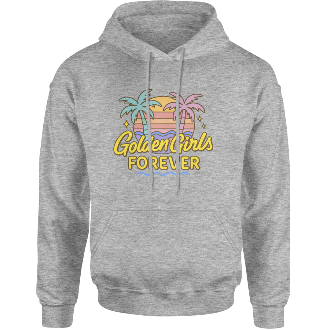 Golden Girls Forever Retro Sunset Adult Hoodie Sweatshirt Heather Grey