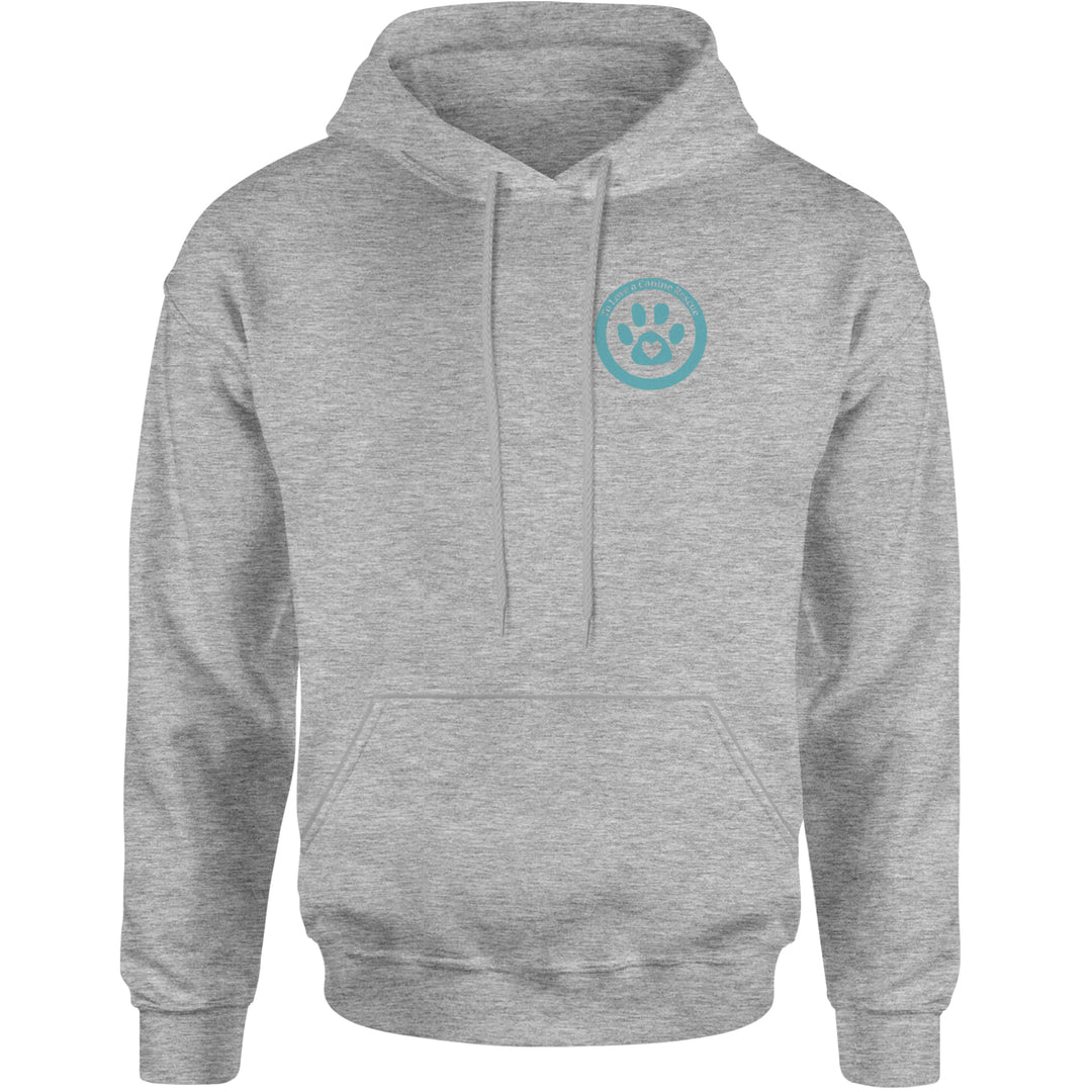 TLC To Love a Canine Dog Rescue Teal Adult Hoodie Sweatshirt Heather Grey