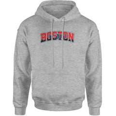 Boston City Pride Skyline Adult Hoodie Sweatshirt Heather Grey