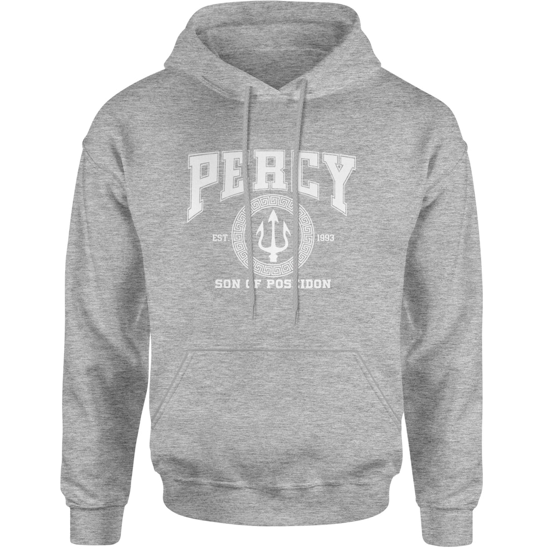 Percy Son Of Poseidon Sea God Adult Hoodie Sweatshirt Heather Grey