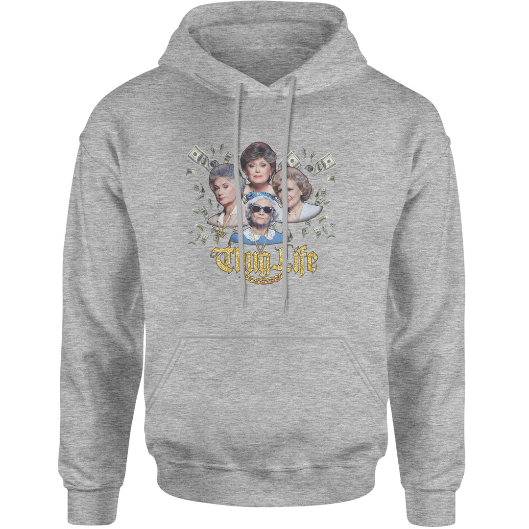Golden Chain Thug Life Girls Adult Hoodie Sweatshirt Heather Grey