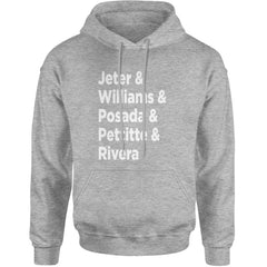 Jeter & Williams & Posada & Pettitte & Rivera Adult Hoodie Sweatshirt Heather Grey