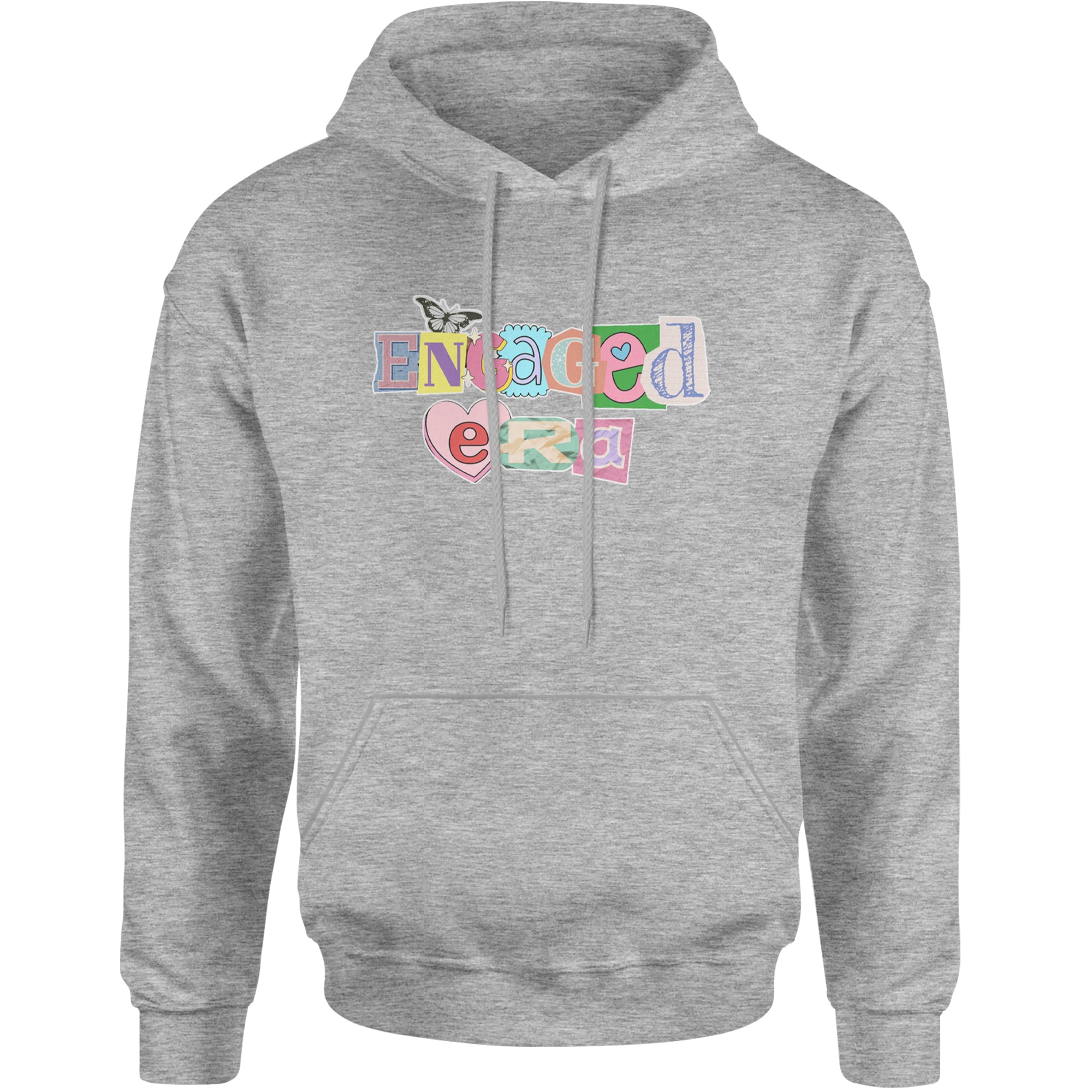 Engaged Era Aesthetic Retro Collage Design Adult Hoodie Sweatshirt Heather Grey