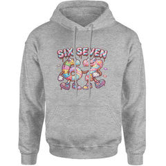 67 Candy Swirl Meme Adult Hoodie Sweatshirt Heather Grey