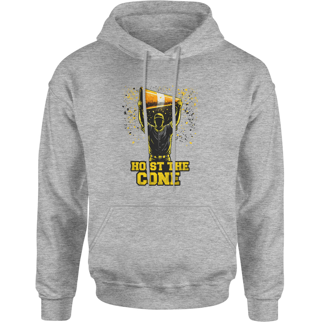 Hoist The Cone Pittsburgh Pride Adult Hoodie Sweatshirt Heather Grey