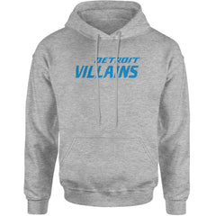 Detroit Villains Grit Football Adult Hoodie Sweatshirt Heather Grey