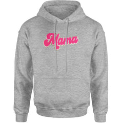 Mama Hot Pink Glitter Chenille Patch Adult Hoodie Sweatshirt Heather Grey