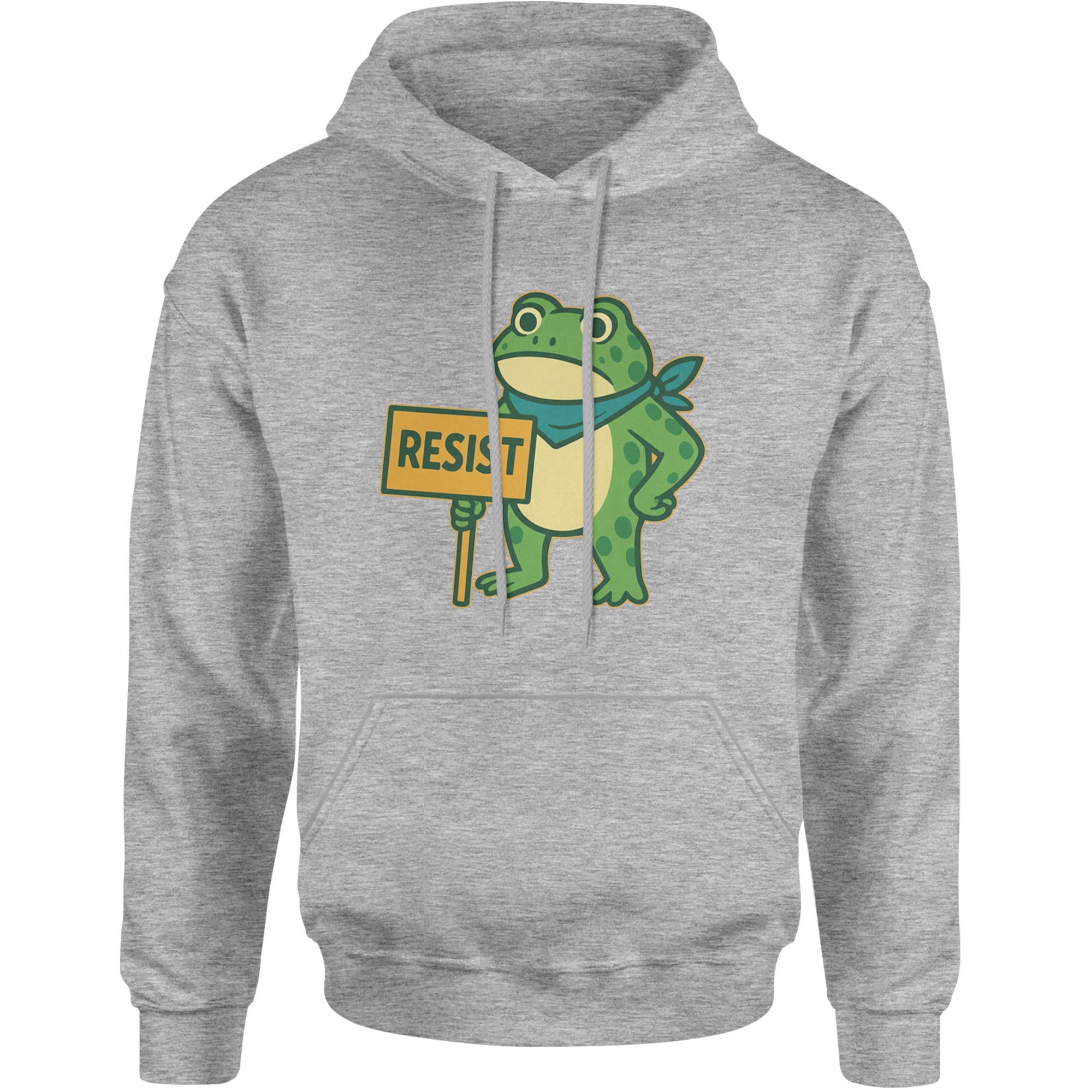 Sign Resist Meme Frog Protest Adult Hoodie Sweatshirt Heather Grey