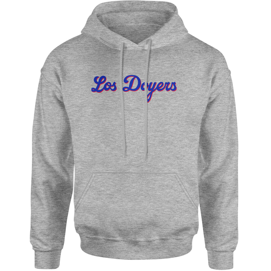 Los Doyers LA Baseball Adult Hoodie Sweatshirt Heather Grey
