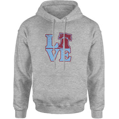 Love Philly Liberty Bell Adult Hoodie Sweatshirt Heather Grey