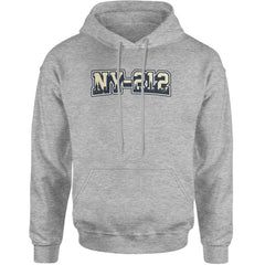 New York City 212 Area Code Skyline  Adult Hoodie Sweatshirt Heather Grey