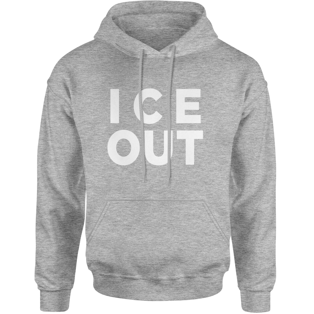 Ice Out Protest Adult Hoodie Sweatshirt Heather Grey