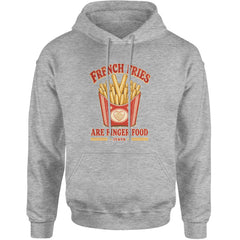 French Fries Are Finger Food IYKYK Adult Hoodie Sweatshirt Heather Grey