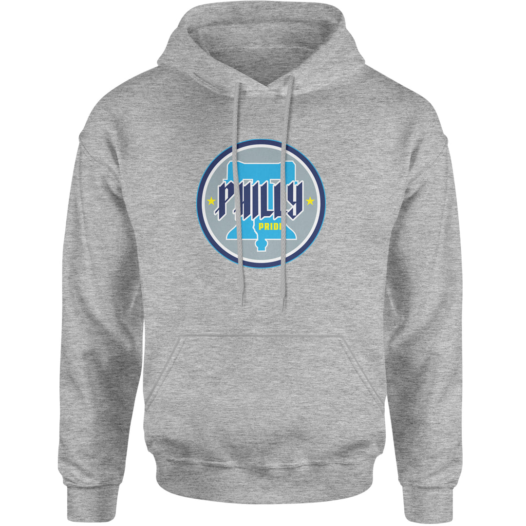 Philly Pride Liberty Bell Adult Hoodie Sweatshirt Heather Grey