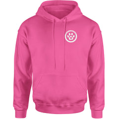 TLC To Love a Canine Dog Rescue White Adult Hoodie Sweatshirt Hot Pink