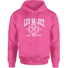 Leo Valdez Son of Hephaestus Forge Master Adult Hoodie Sweatshirt Hot Pink