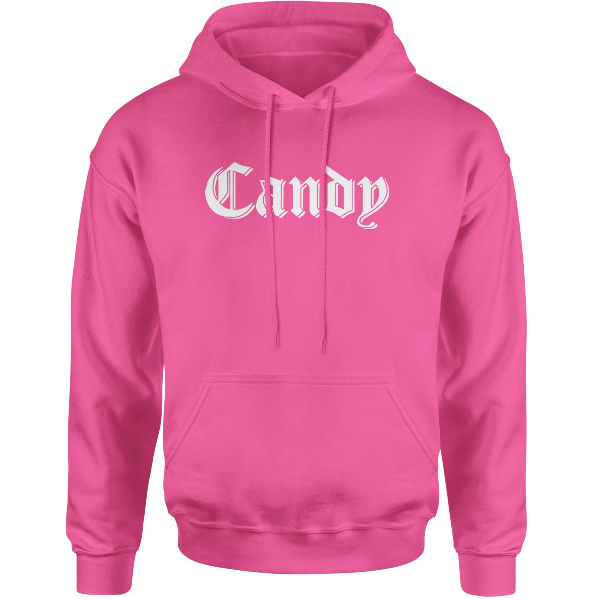 Candy Gothic Lettering Adult Hoodie Sweatshirt Hot Pink
