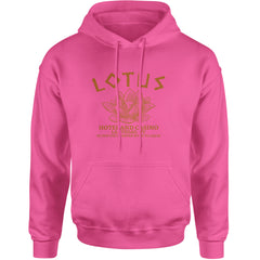 Lotus Hotel and Casino Adult Hoodie Sweatshirt Hot Pink