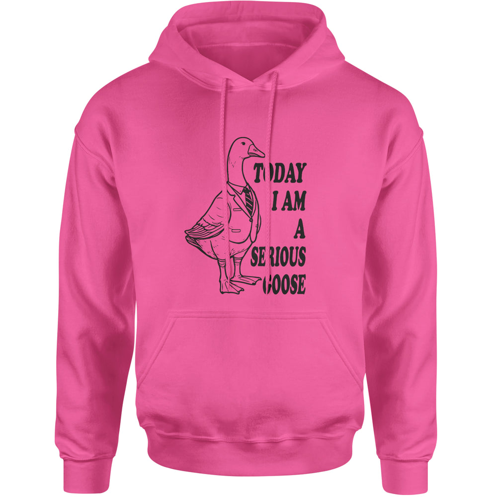 Today I Am A Serious Goose graphic on Unisex Heavyweight Fleece Pullover Hoodie in Hot Pink