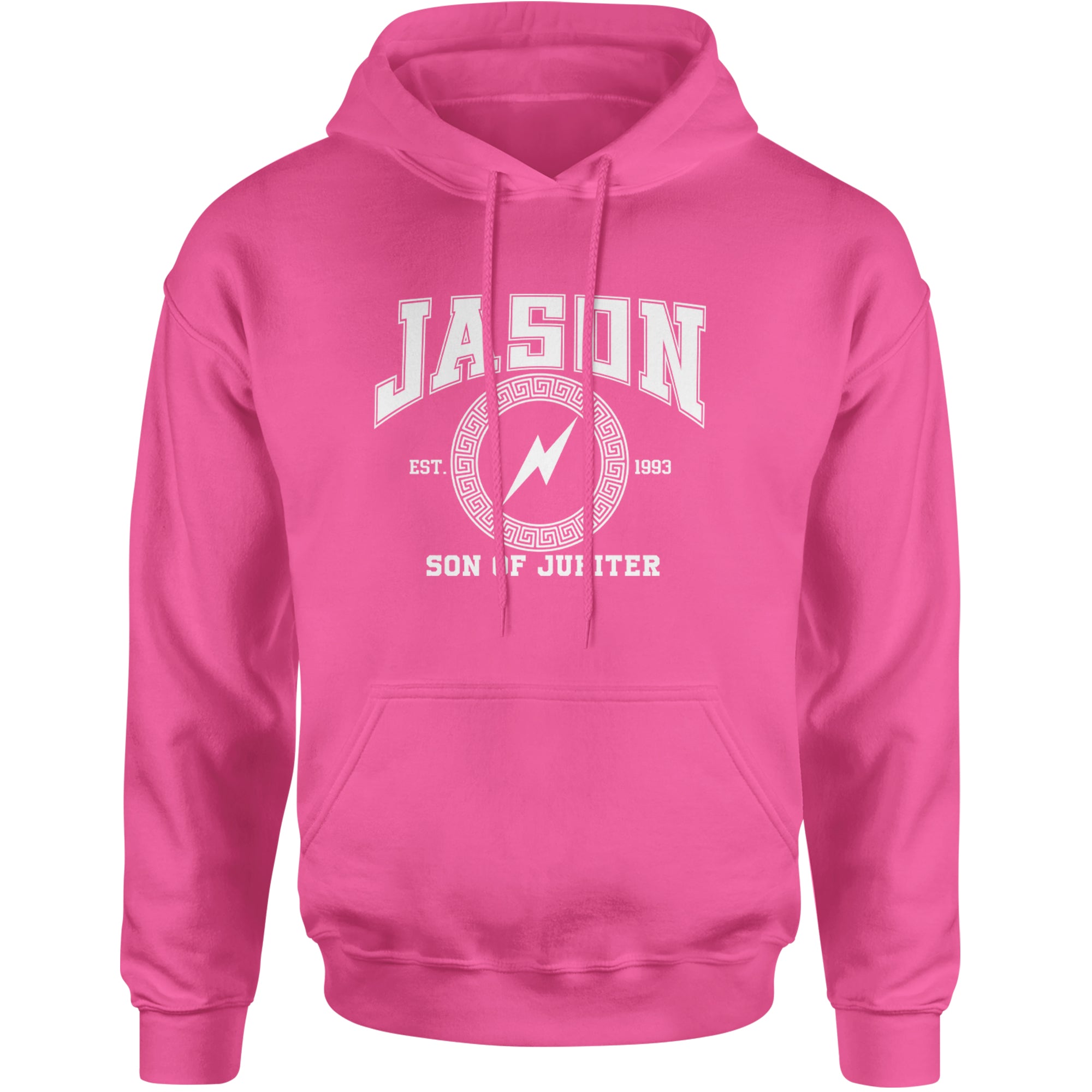 Jason Son of Jupiter Storm Bringer Adult Hoodie Sweatshirt Hot Pink