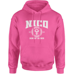Nico Son of Hades Underworld Crest Adult Hoodie Sweatshirt Hot Pink