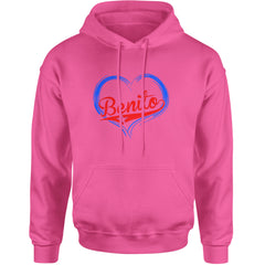 Benito Heart Puerto Rico Adult Hoodie Sweatshirt Hot Pink