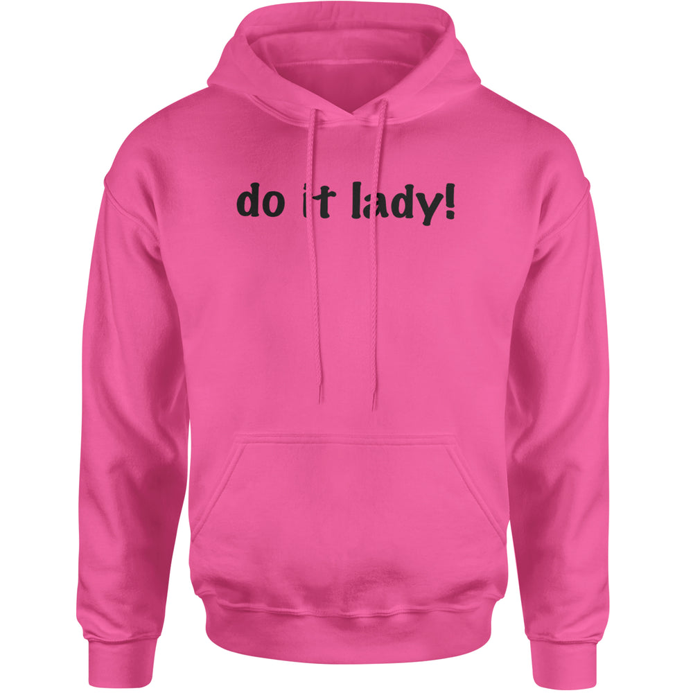 Do It Lady Viral Meme graphic on Unisex Heavyweight Fleece Pullover Hoodie in Hot Pink