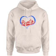 Benito Heart Puerto Rico Adult Hoodie Sweatshirt Ivory