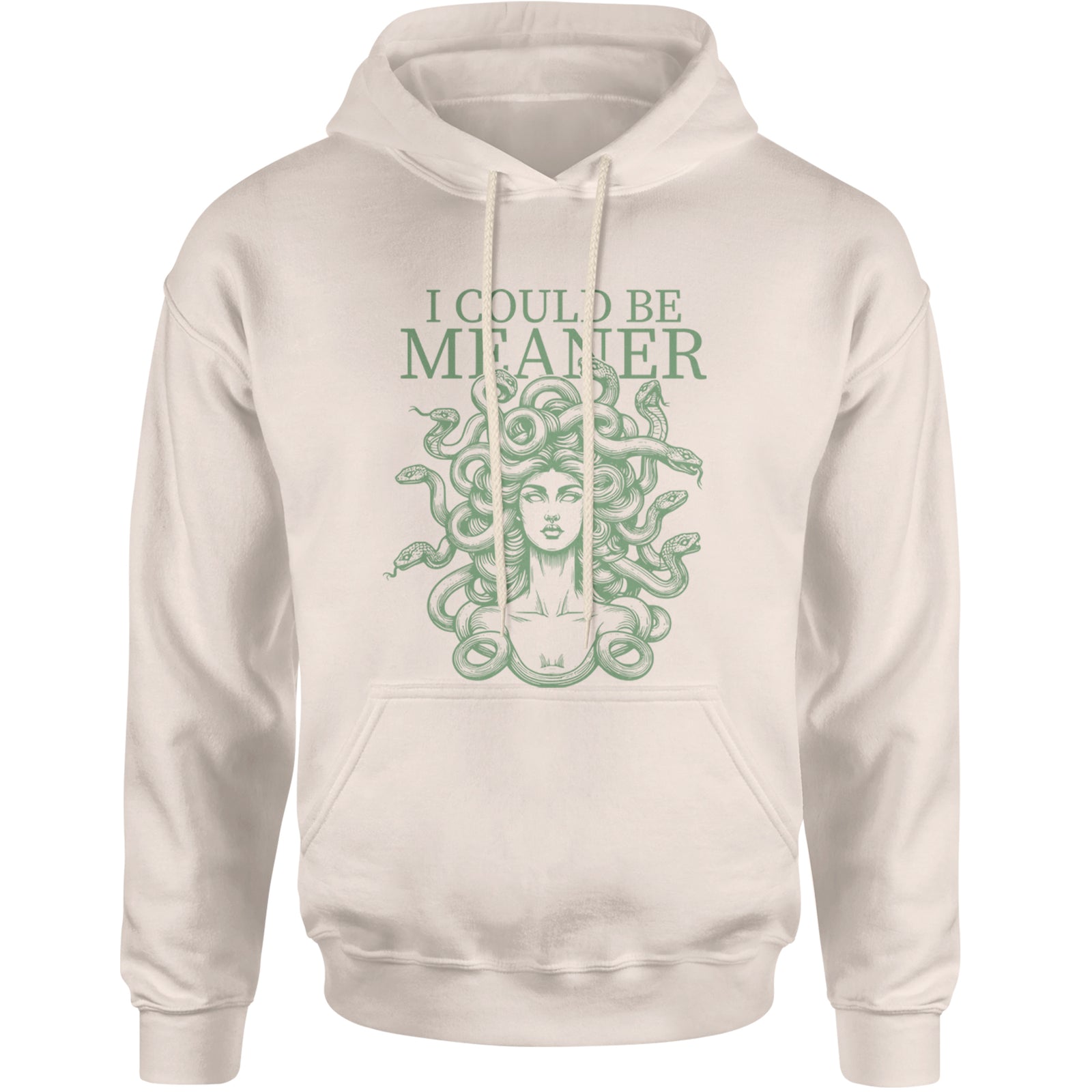 Medusa I Could Be Meaner Adult Hoodie Sweatshirt Ivory