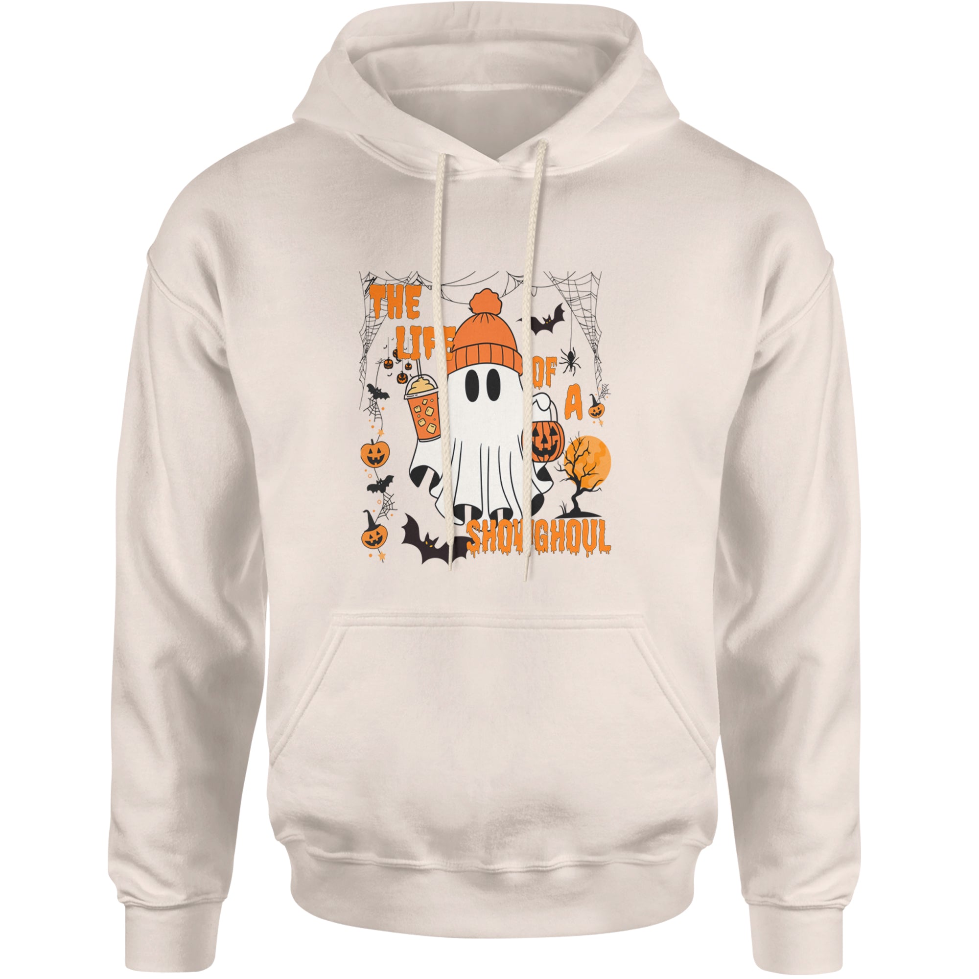Life of a Showghoul Halloween Showgirl Vibes Adult Hoodie Sweatshirt Ivory