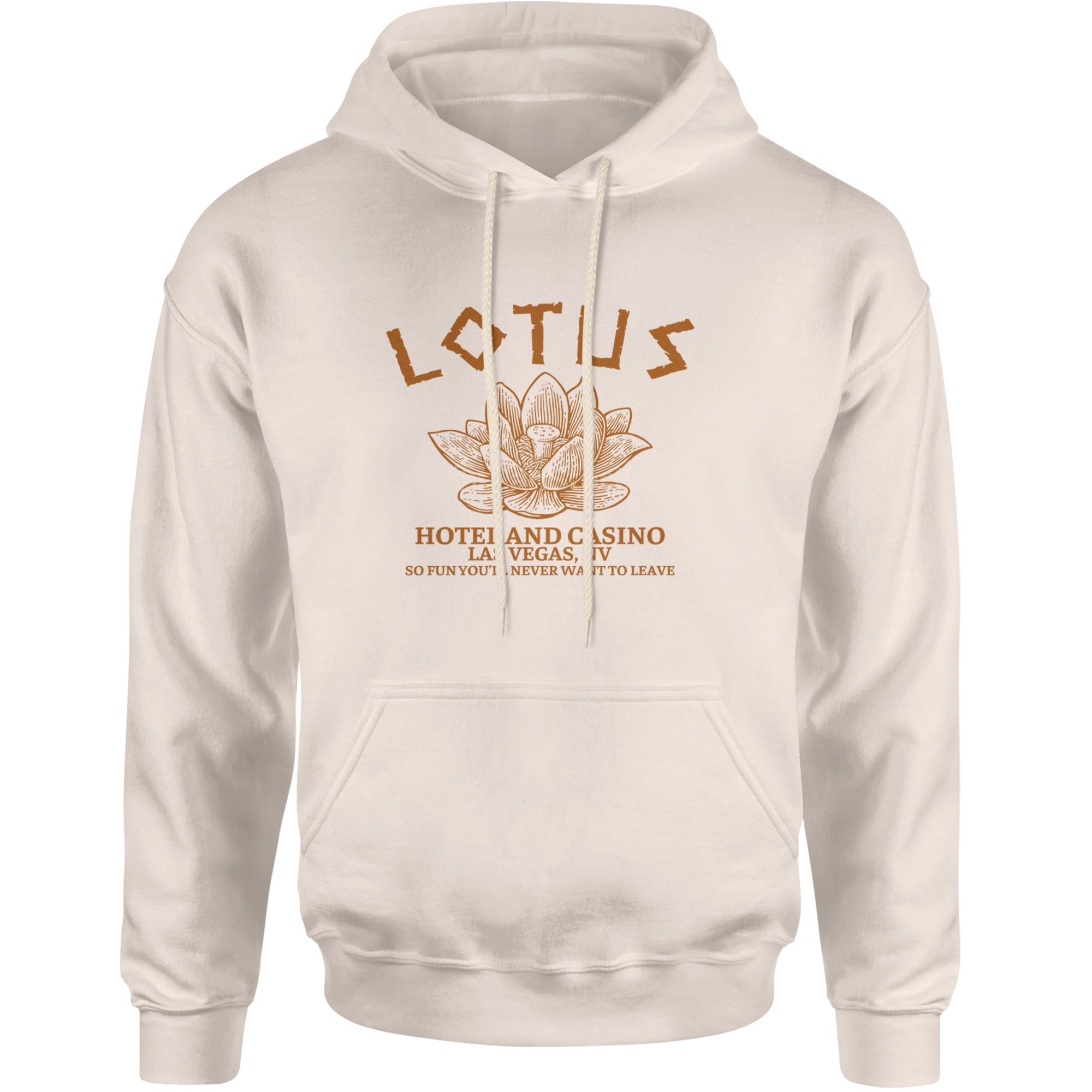 Lotus Hotel and Casino Adult Hoodie Sweatshirt Ivory