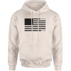 Redacted American Flag Adult Hoodie Sweatshirt Ivory