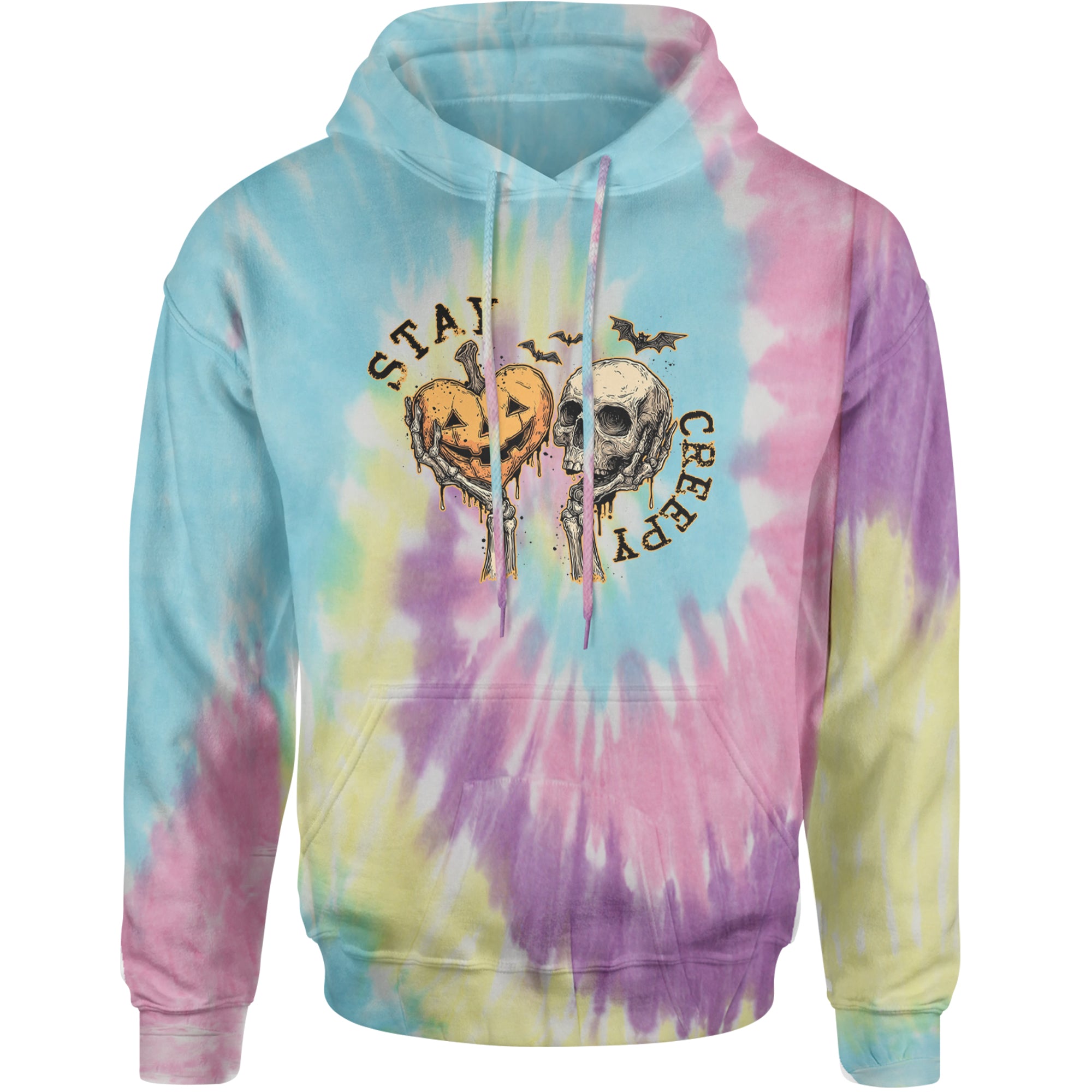 Stay Creepy Skull and Pumpkin Halloween Adult Hoodie Sweatshirt Jellybean
