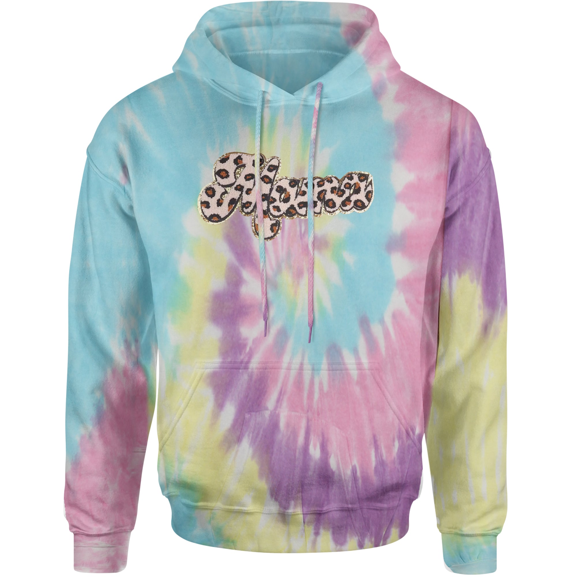 Mama Cheetah Print Glitter Chenille Patch Adult Hoodie Sweatshirt Jellybean