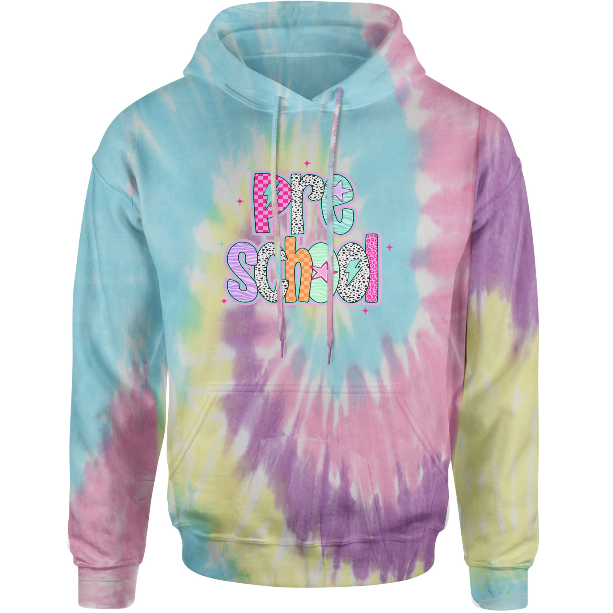 Preschool Power Colorful Back to School Adult Hoodie Sweatshirt Jellybean