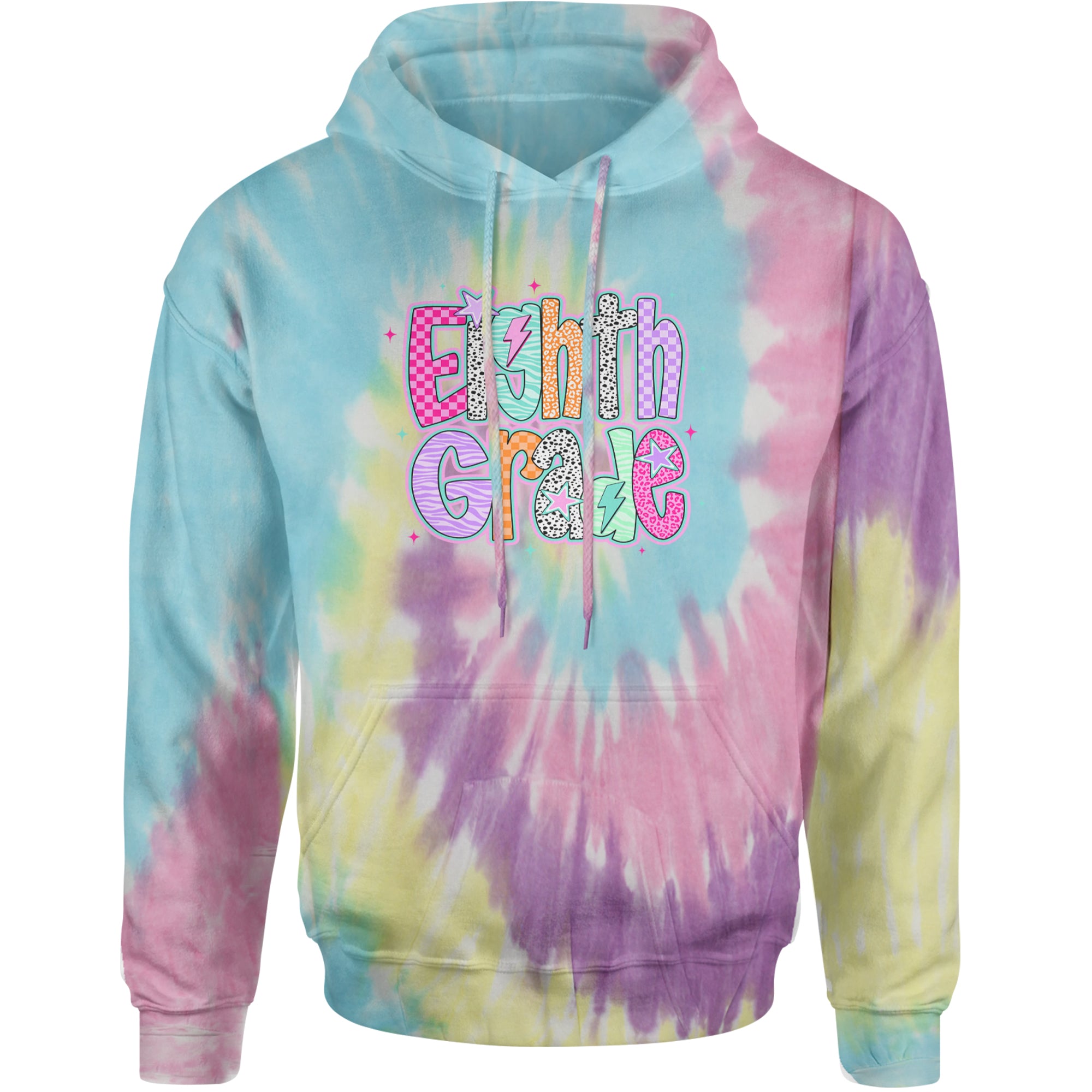 Eighth Grade Energy Colorful Back to School Adult Hoodie Sweatshirt Jellybean
