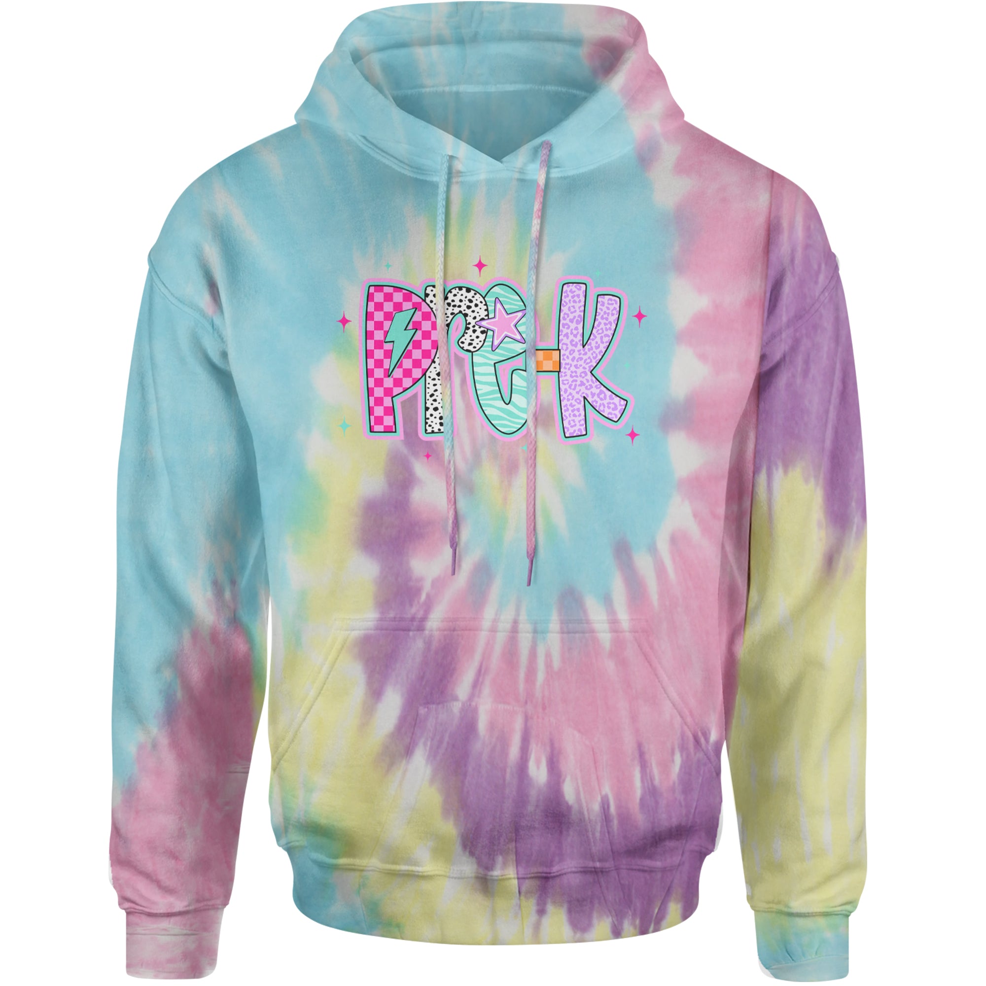 Pre-K Party Time Colorful Back to School Adult Hoodie Sweatshirt Jellybean