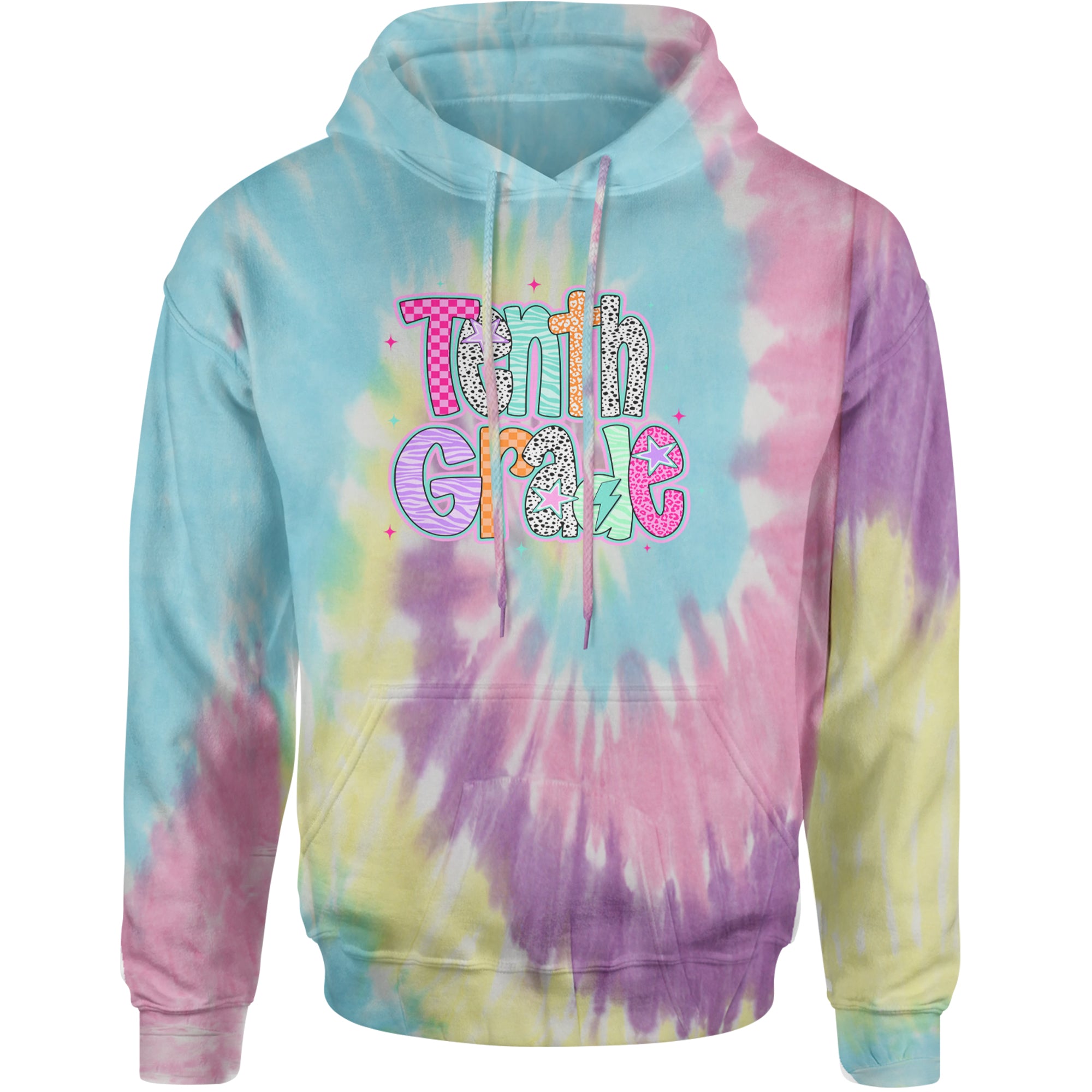 Tenth Grade Trendsetter Colorful Back to School Adult Hoodie Sweatshirt Jellybean