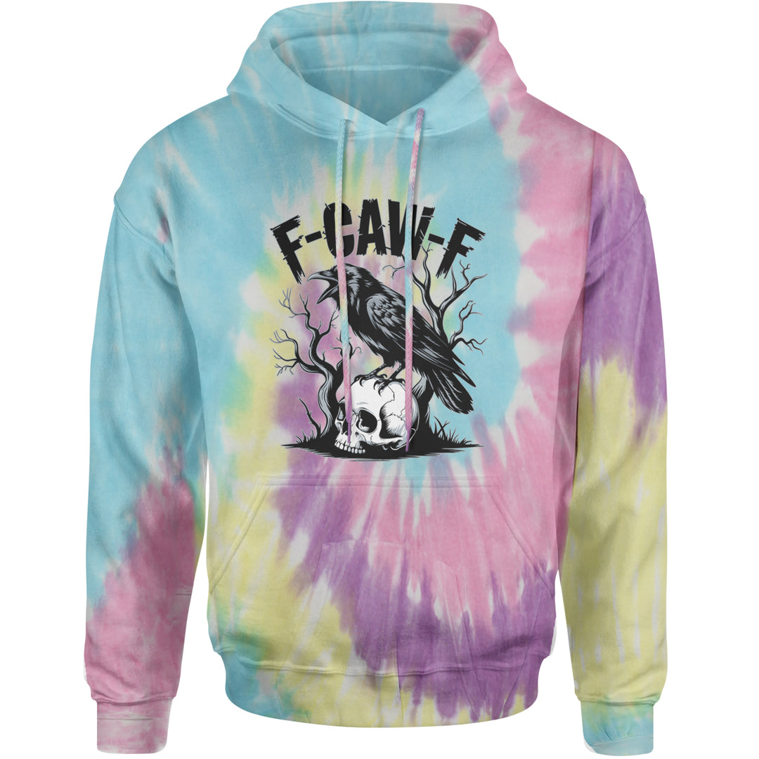 F-Caw-F Crow On Skull F-ck Off Gothic Adult Hoodie Sweatshirt Jellybean