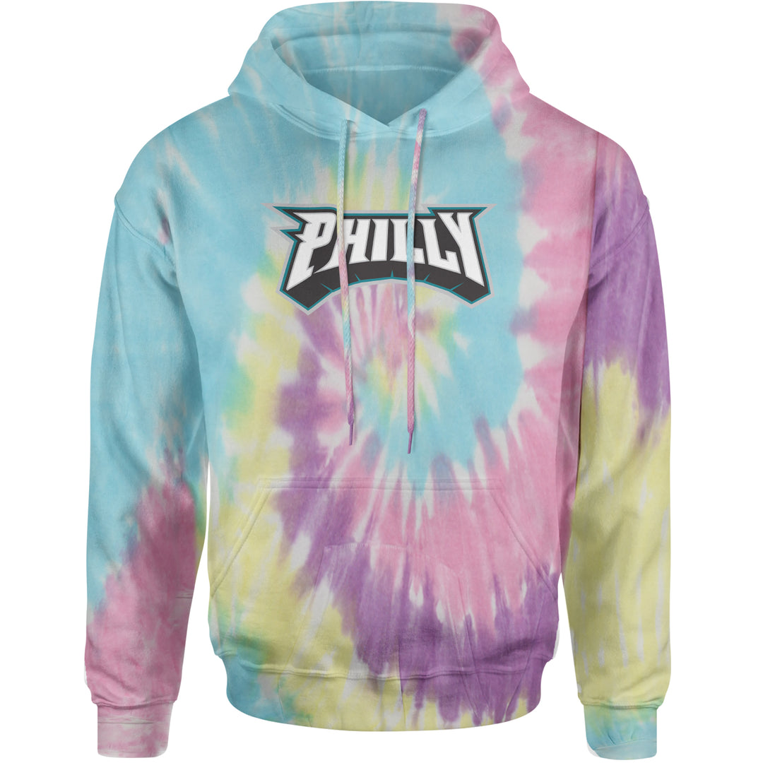 Philly Bold Block Throwback Adult Hoodie Sweatshirt Jellybean