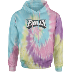 Philly Bold Block Throwback Adult Hoodie Sweatshirt Jellybean